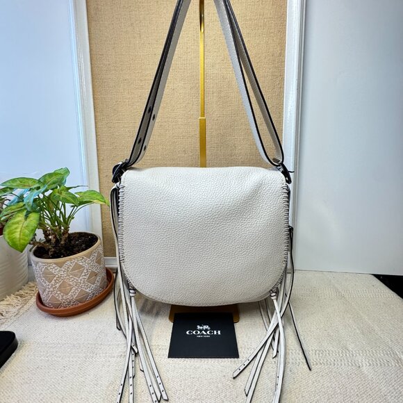 Coach 1941 Whiplash Saddle Bag Pebbled Glovetanned Leather Chalk Cleaned #38219 - Picture 3 of 16